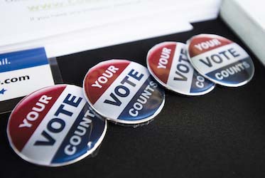 "Your Vote Counts" pin