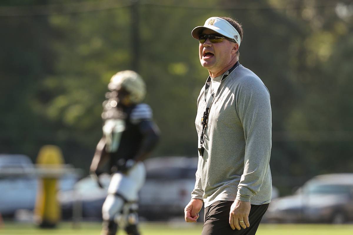 Kennesaw State University head football coach Brian Bohannon during practice at The Perch 